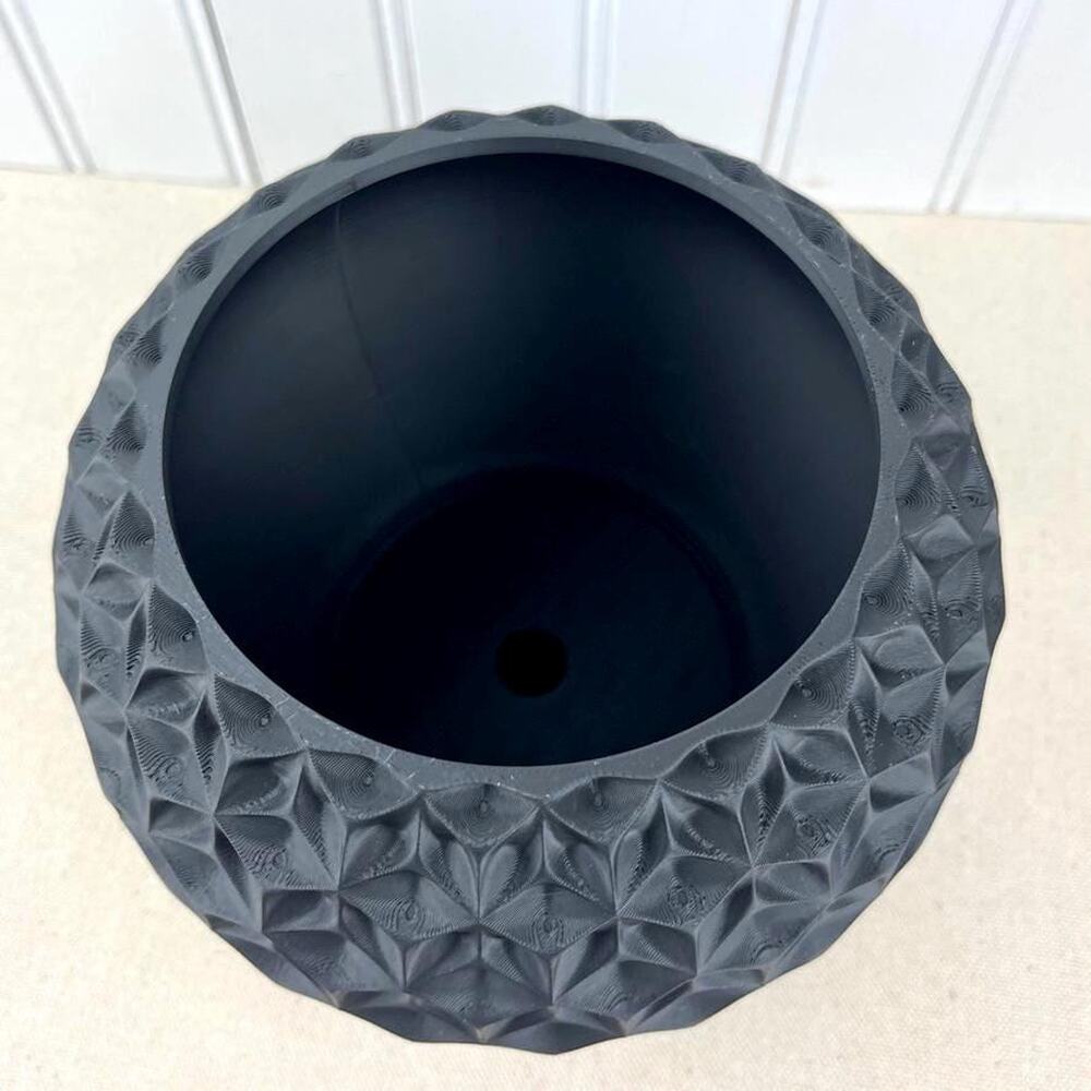 Geometric Planter, Trihex Planter Pot, Faceted Diamond Texture, Indoor Flower - Picture 4 of 9